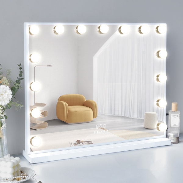 Led crystal effect dressing store table mirror